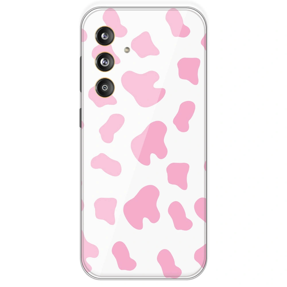 Pink Cow Print - Clear Printed Silicone Case For Samsung Galaxy F55