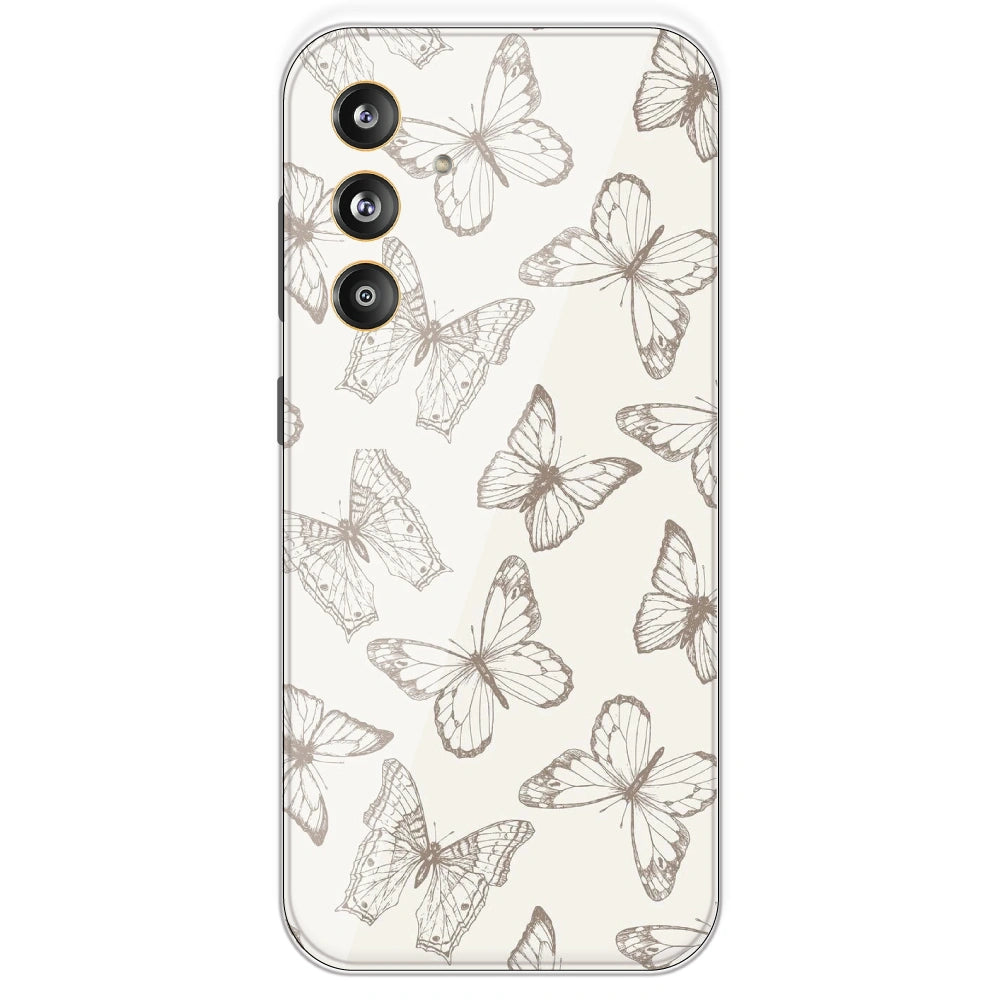 White Butterflies - Printed Silicone Case For Samsung Galaxy F55