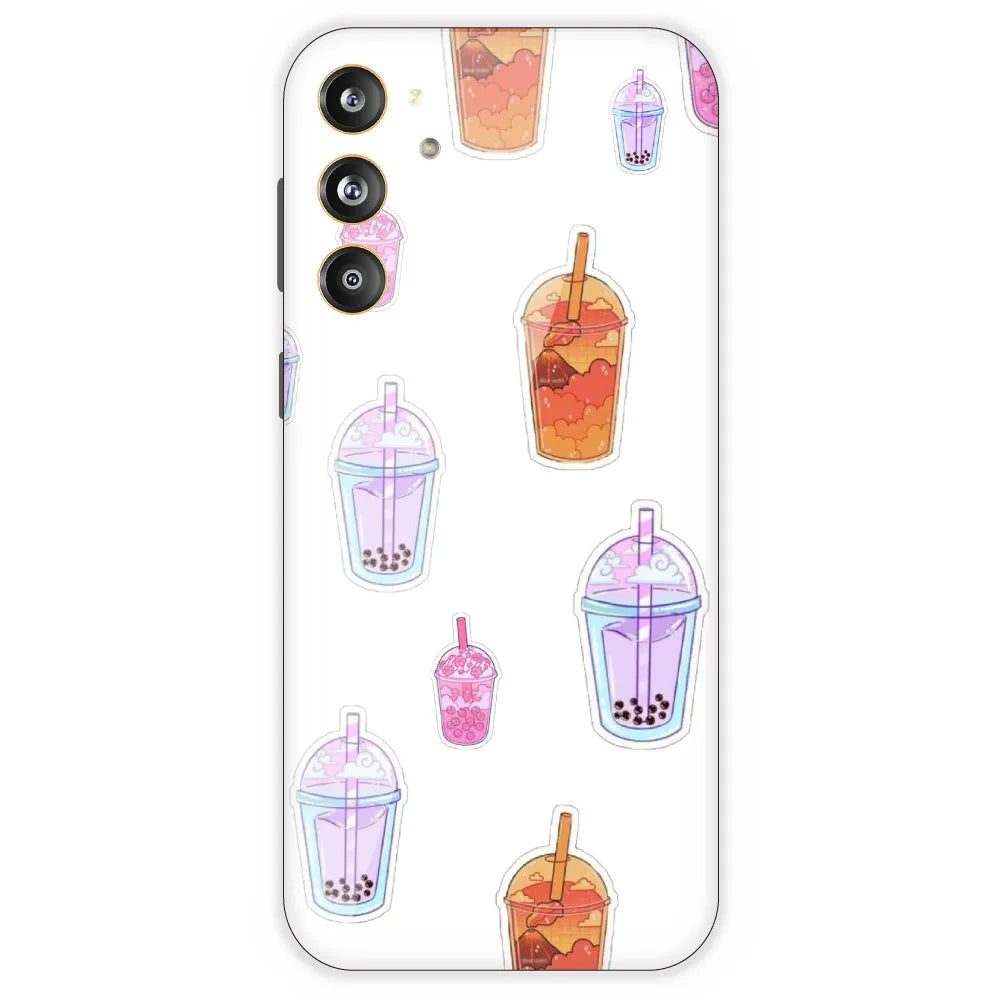 Bubble Tea - Clear Printed Silicone Case For Samsung Galaxy F55