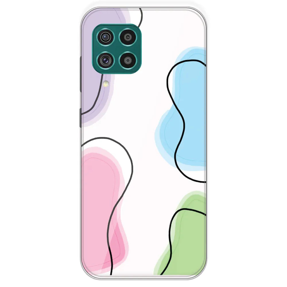 Rainbow Cow Print - Clear Printed Silicone Case For Samsung Galaxy F62