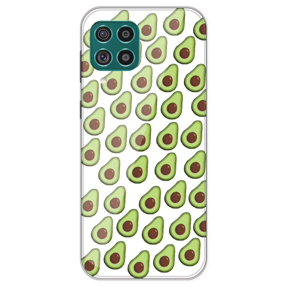 Avocado - Clear Printed Silicone Case For Samsung Galaxy F62