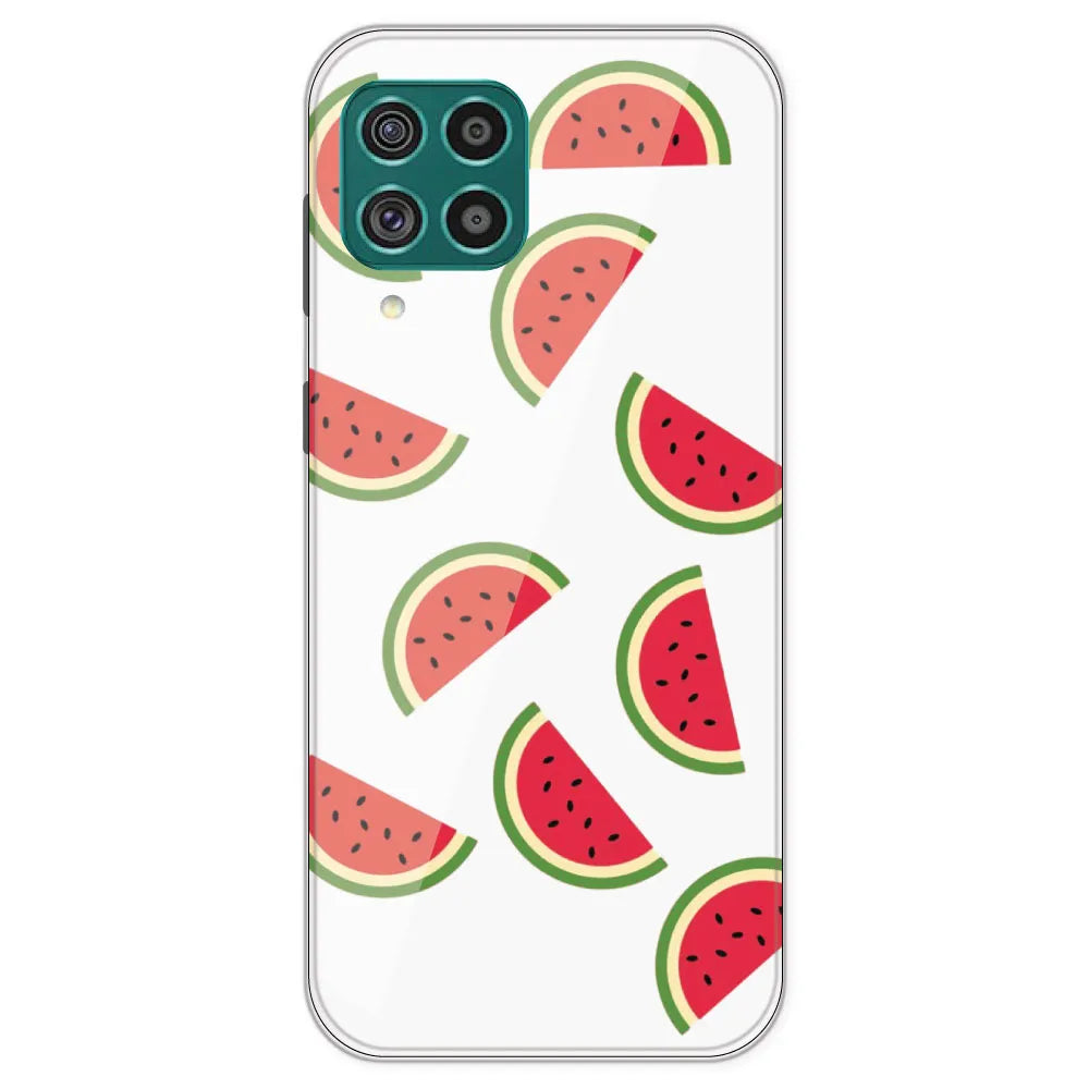 Watermelons - Clear Printed Silicone Case For Samsung Galaxy F62