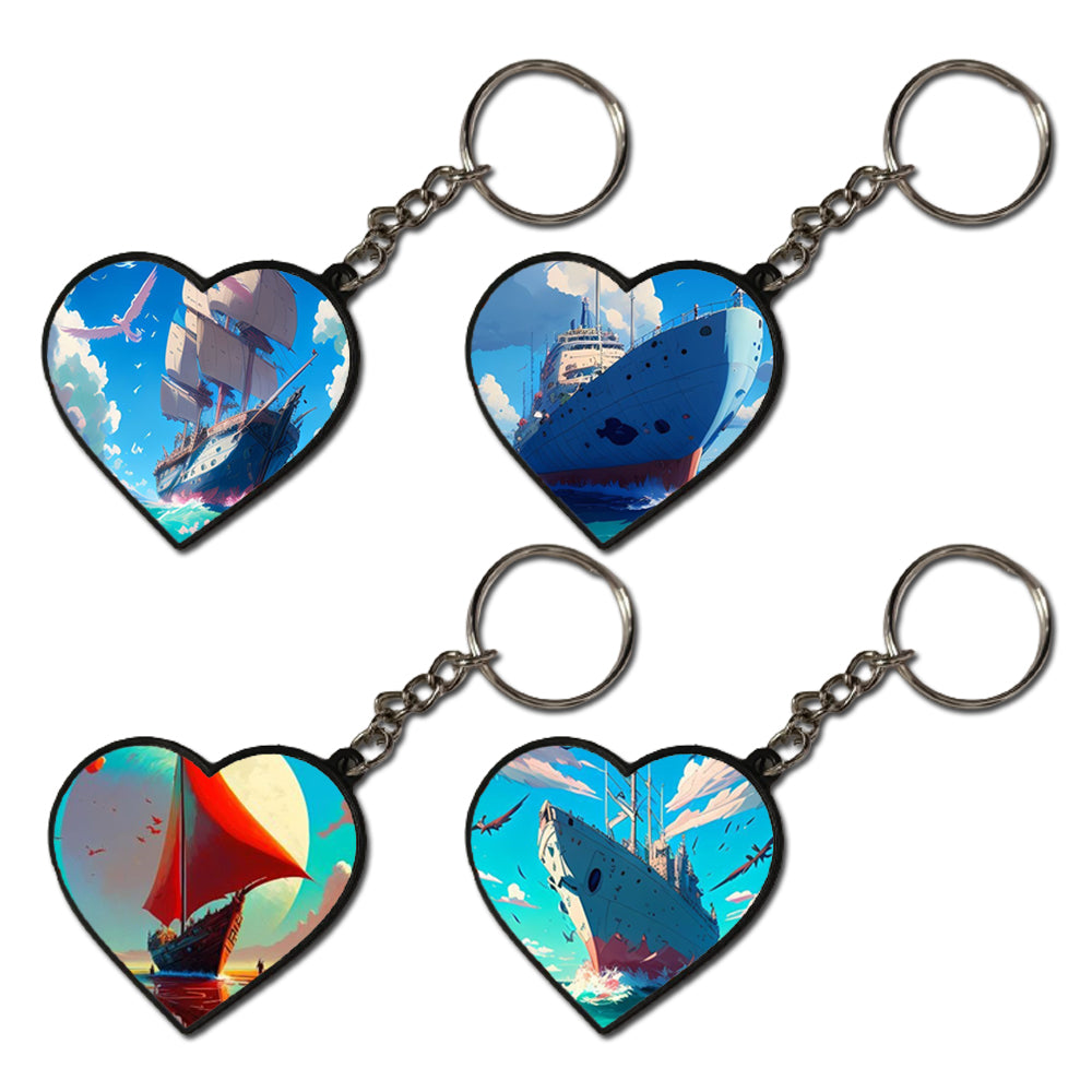 Ships - A Combo Of 4 Keychains heart