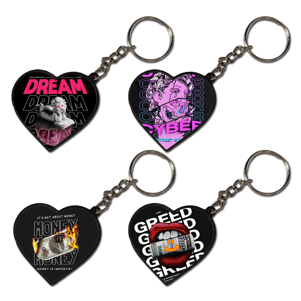 Street Style - A Combo Of 4 Keychains Heart