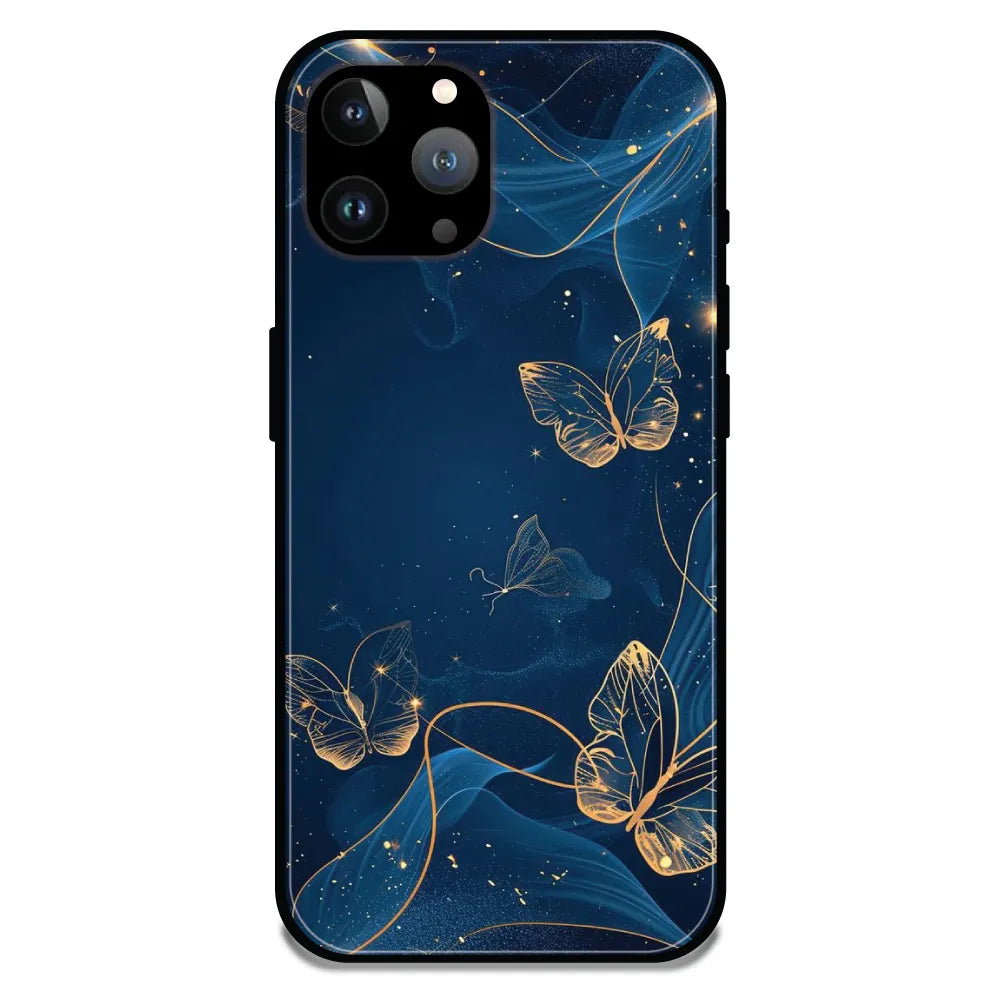 Buterfly - Glossy Metal Silicone Case For Apple iPhone Models