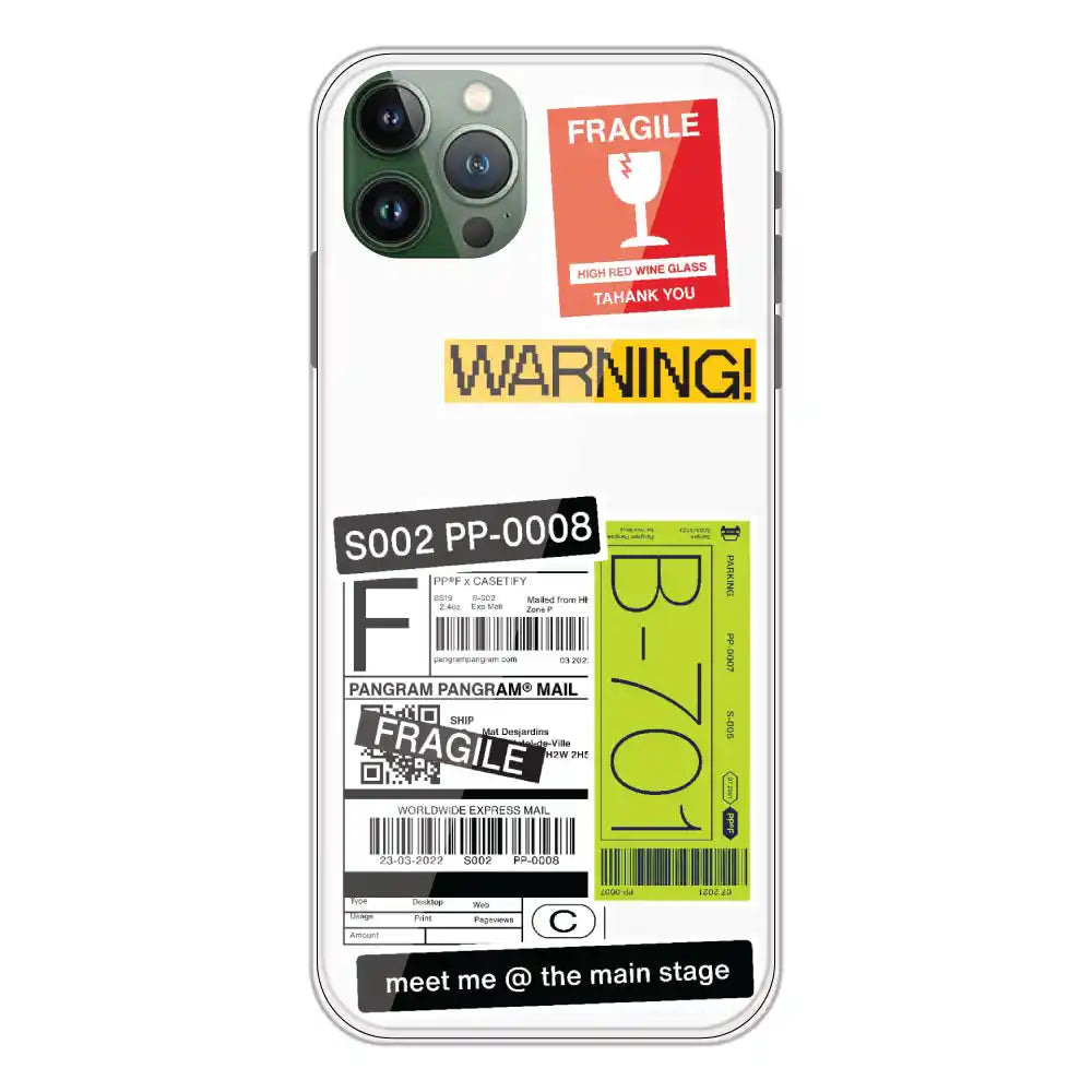 Fragile Labels - Clear Printed Silicone Case For Apple iPhone 11 Pro Max