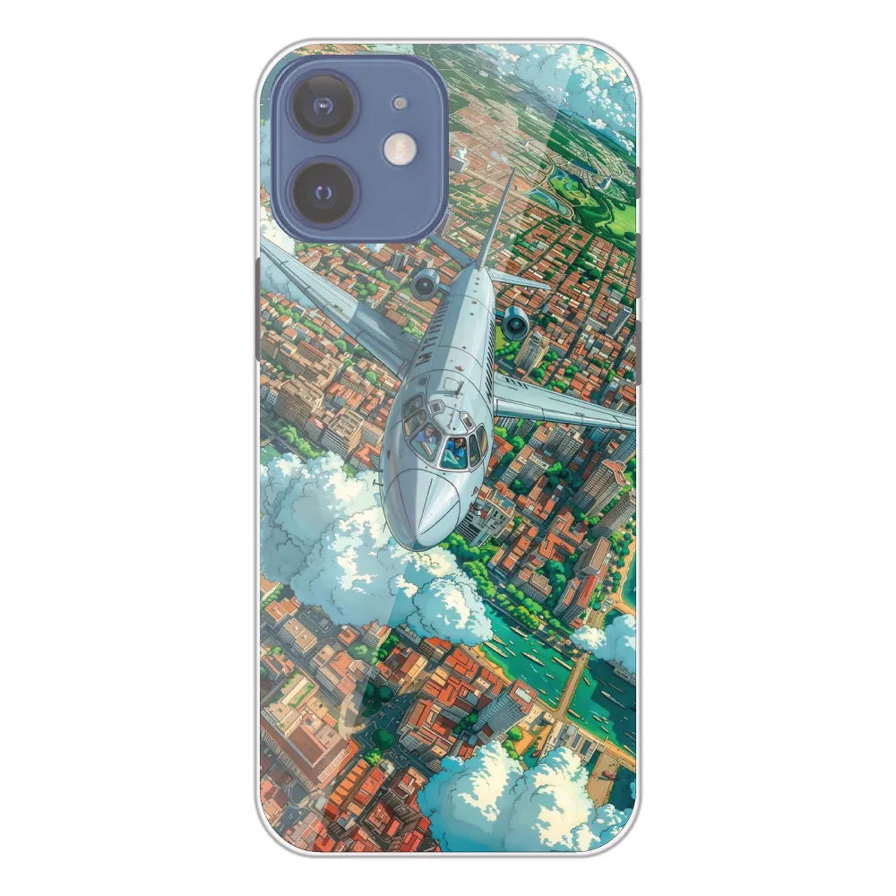 Flying Over City - Printed Silicone Case For Apple iPhone 12 Mini