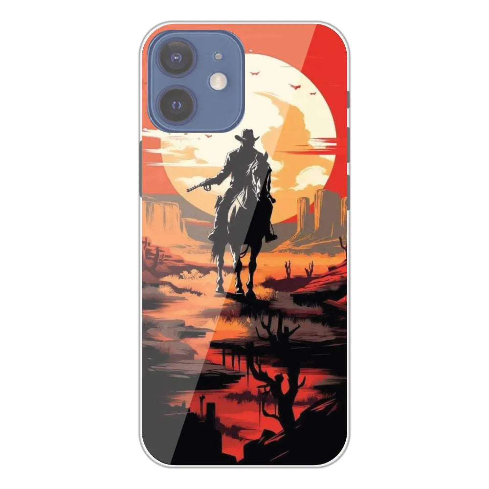 Cowboy and Horse - Printed Silicone Case For Apple iPhone 12 Mini