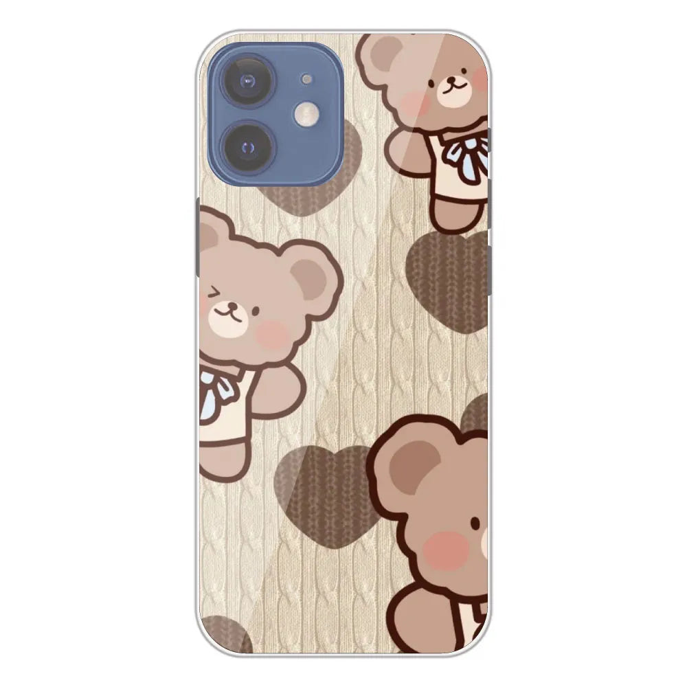 Teddy Heart - Printed Silicone Case For Apple iPhone 12 Mini