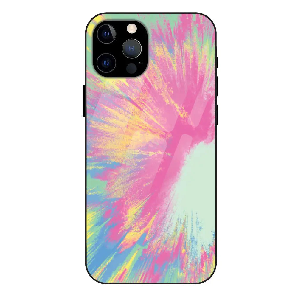 Pastel Splash Tie Dye - Glass Case For Apple iPhone 12 Pro Max