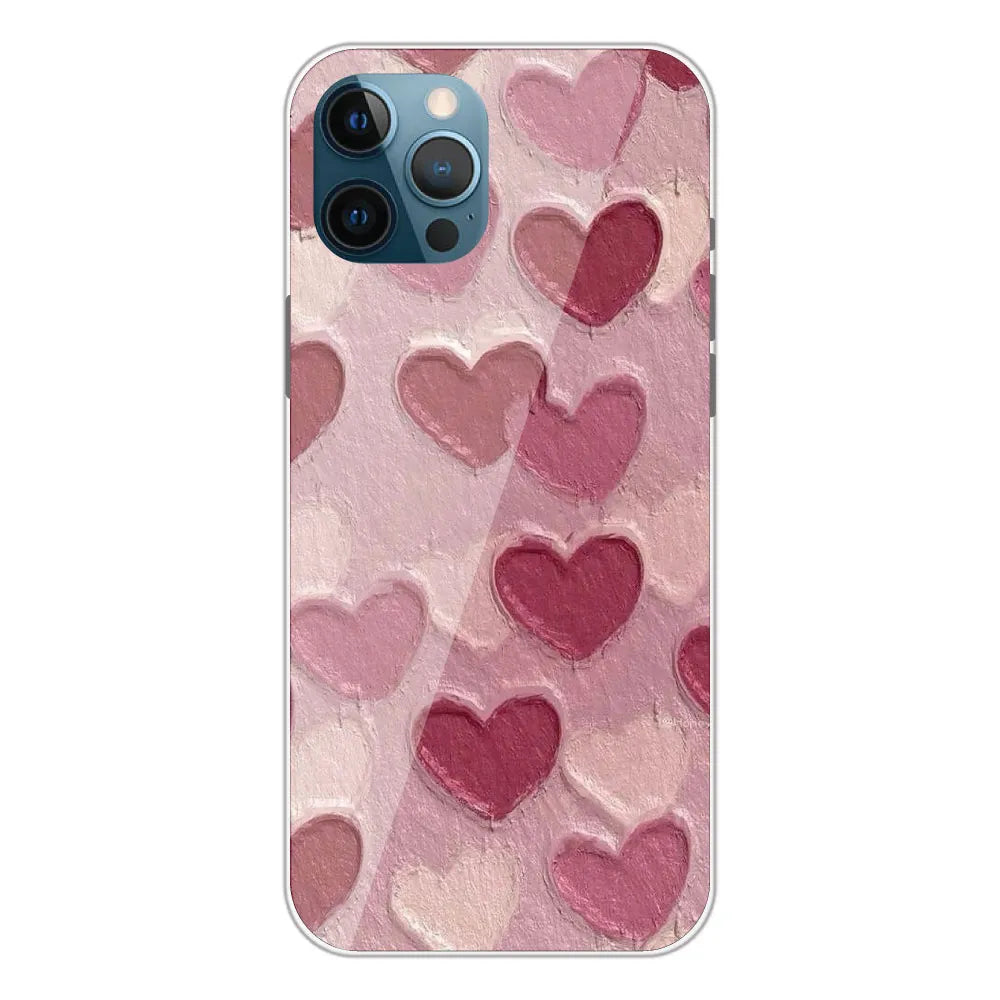 Pastel Hearts Love - Printed Silicone Case For Apple iPhone 12 Pro Max