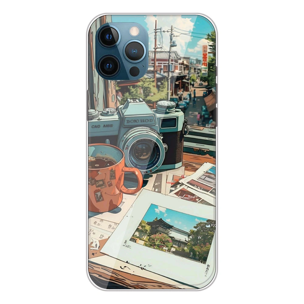 Vintage Camera Travel Vibes - Printed Silicone Case For Apple iPhone 12 Pro Max