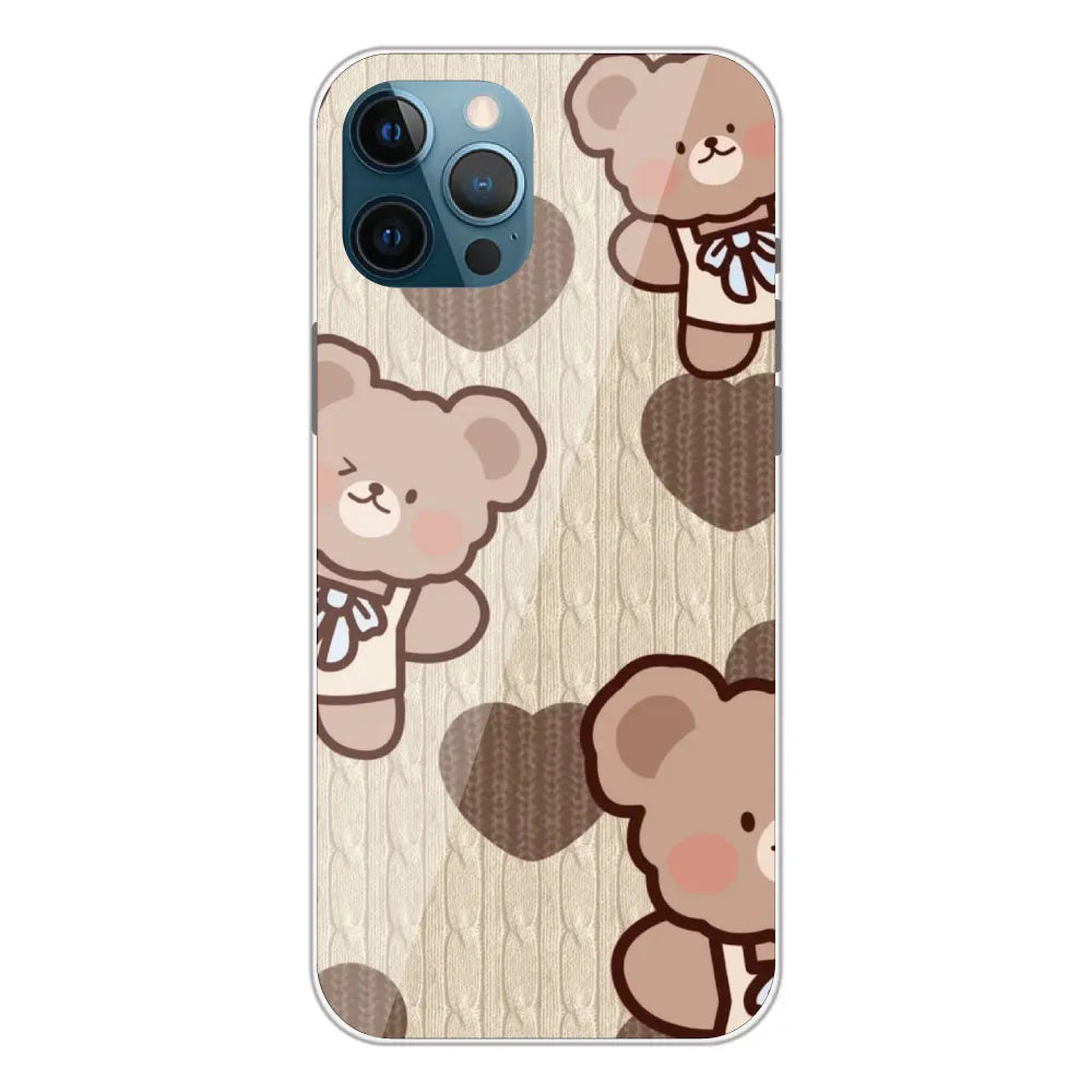 Teddy Heart - Printed Silicone Case For Apple iPhone 12 Pro Max