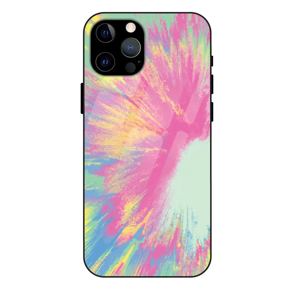 Pastel Splash Tie Dye - Glass Case For Apple iPhone 12 Pro