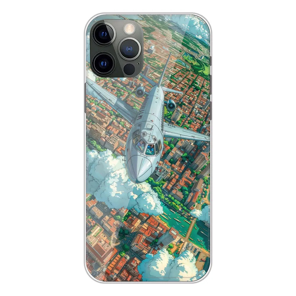Flying Over City - Printed Silicone Case For Apple iPhone 12 Pro