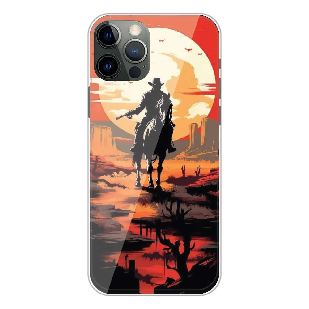 Cowboy and Horse - Printed Silicone Case For Apple iPhone 12 Pro