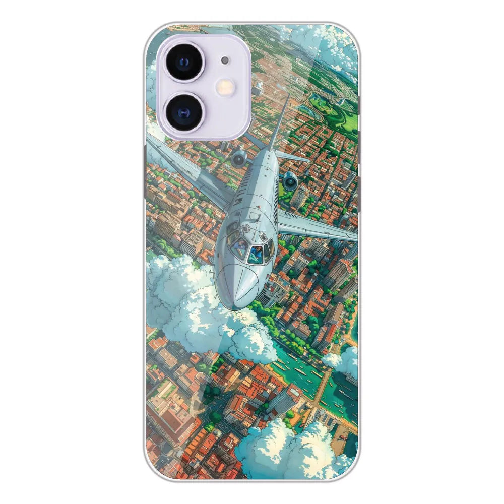 Flying Over City - Printed Silicone Case For Apple iPhone 12