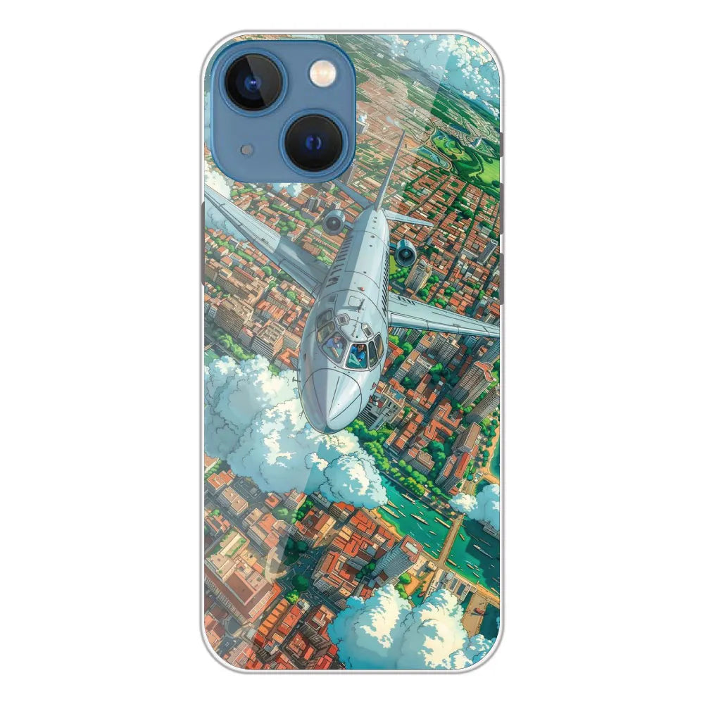 Flying Over City - Printed Silicone Case For Apple iPhone 13 Mini