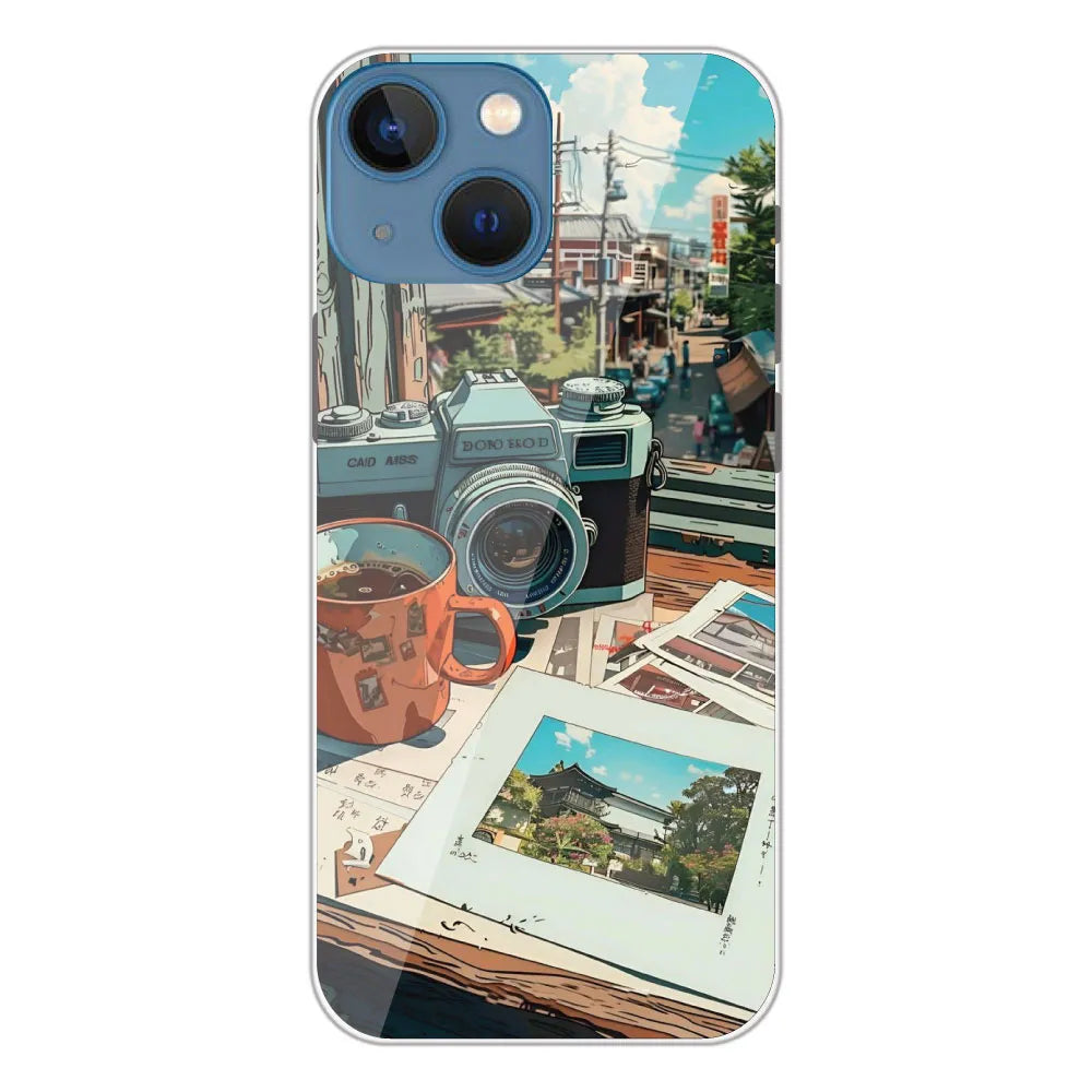 Vintage Camera Travel Vibes - Printed Silicone Case For Apple iPhone 13 Mini