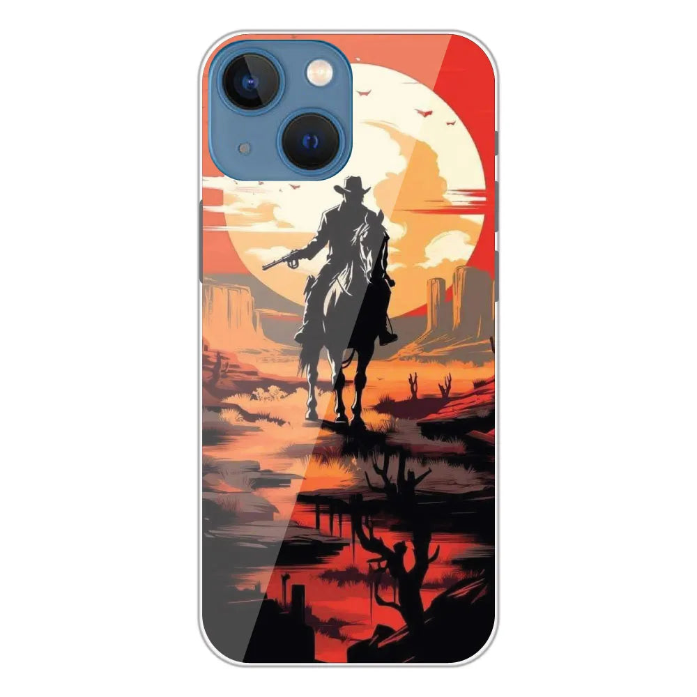 Cowboy and Horse - Printed Silicone Case For Apple iPhone 13 Mini
