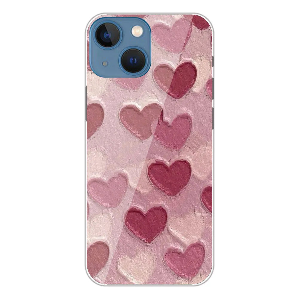Pastel Hearts Love - Printed Silicone Case For Apple iPhone 13 Mini