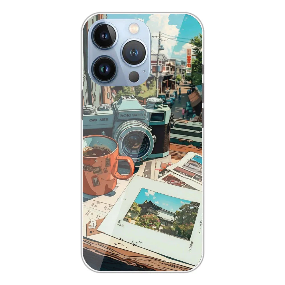 Vintage Camera Travel Vibes - Printed Silicone Case For Apple iPhone 13 Pro Max