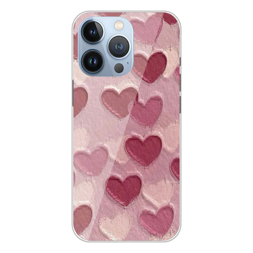 Pastel Hearts Love - Printed Silicone Case For Apple iPhone 13 Pro Max