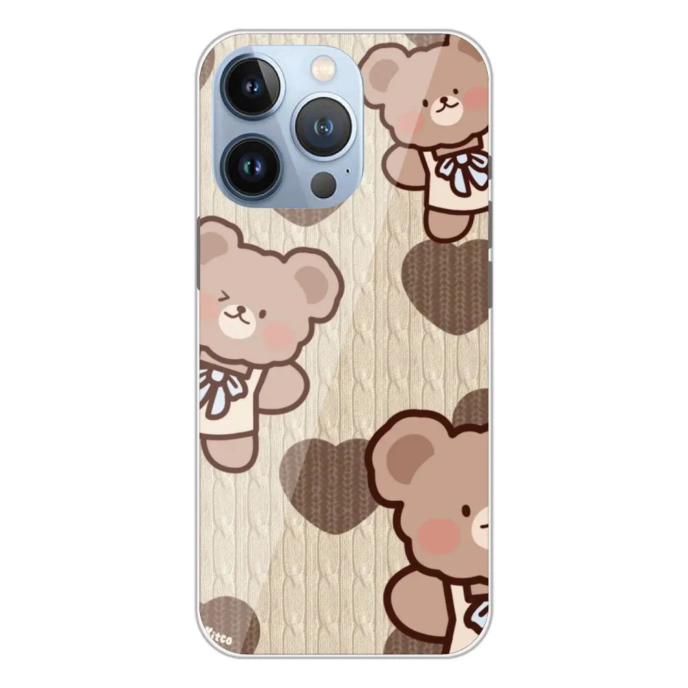 Teddy Heart - Printed Silicone Case For Apple iPhone 13 Pro Max