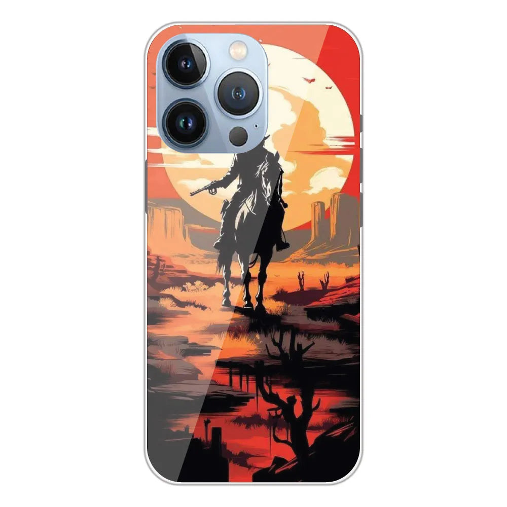 Cowboy and Horse - Printed Silicone Case For Apple iPhone 13 Pro Max