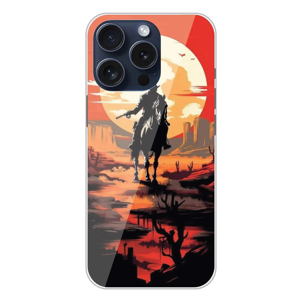 Cowboy and Horse - Printed Silicone Case For Apple iPhone 13 Pro