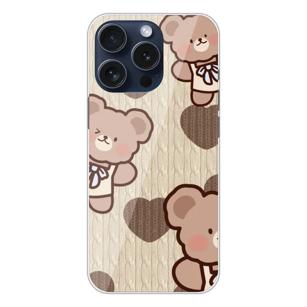 Teddy Heart - Printed Silicone Case For Apple iPhone 13 Pro