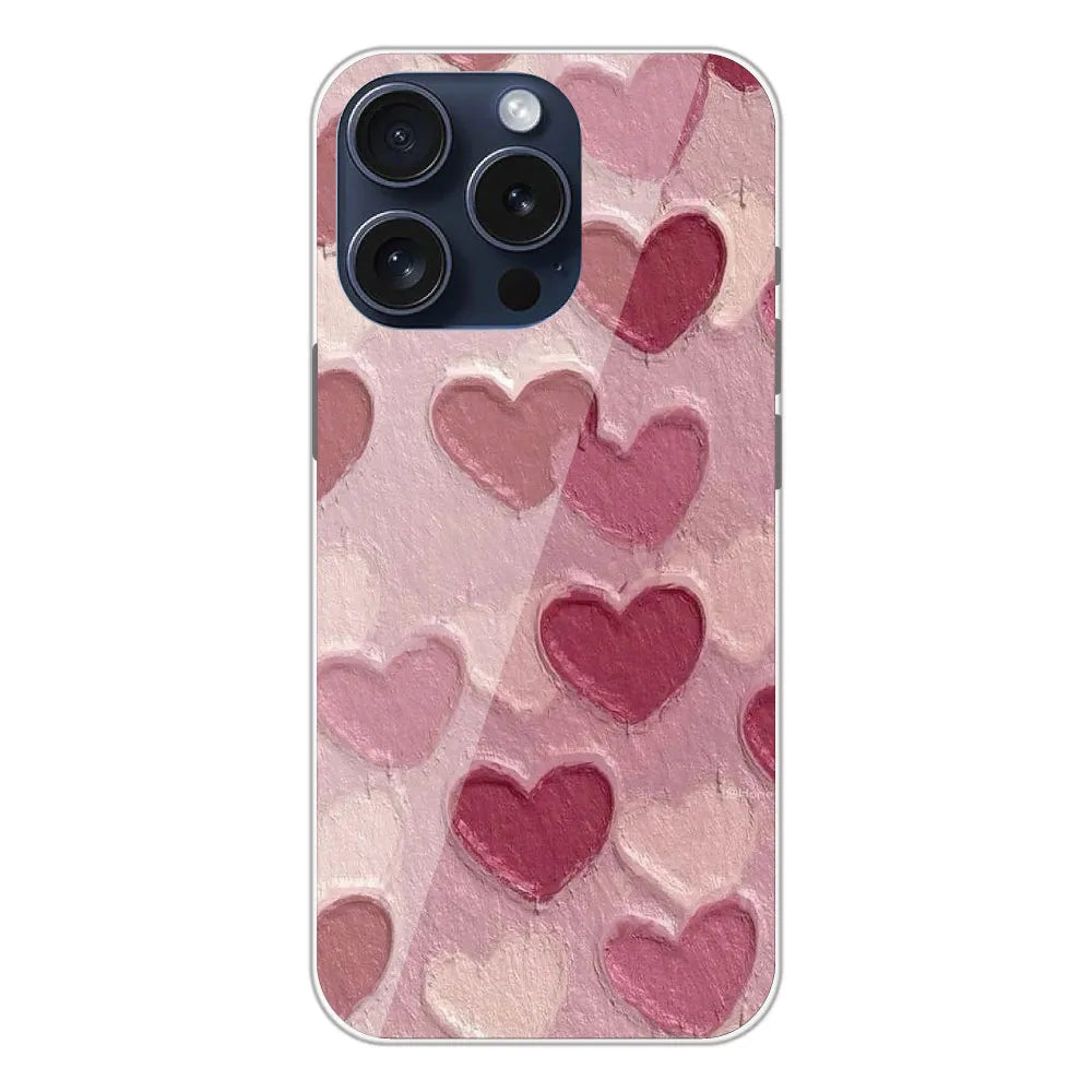 Pastel Hearts Love - Printed Silicone Case For Apple iPhone 13 Pro