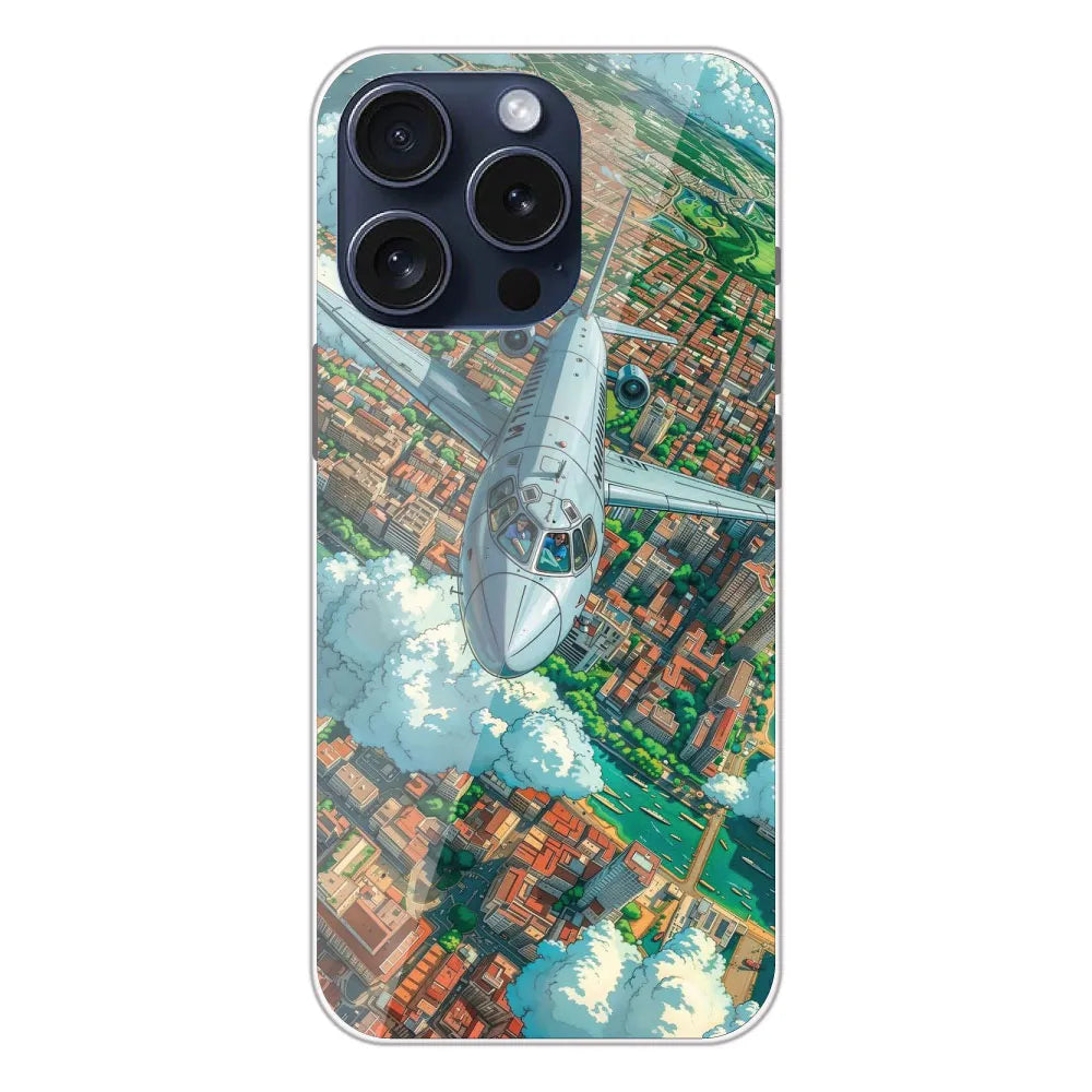 Flying Over City - Printed Silicone Case For Apple iPhone 13 Pro