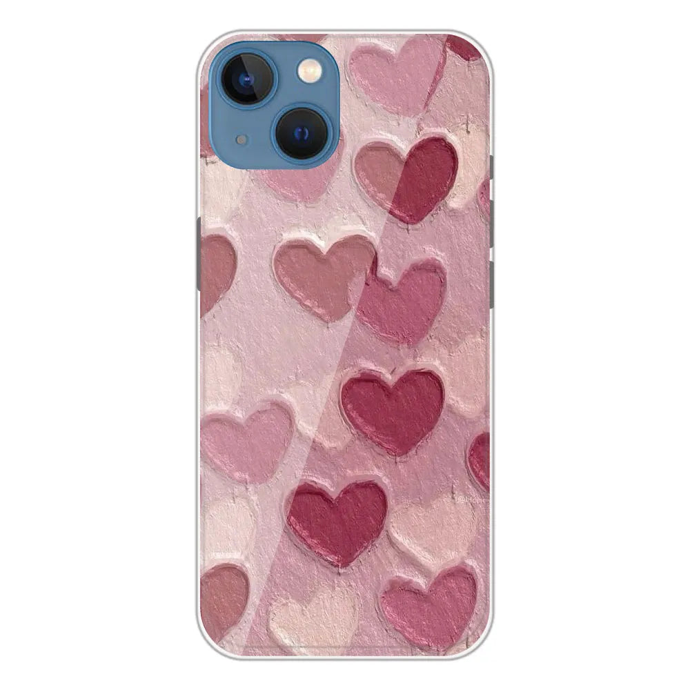 Pastel Hearts Love - Printed Silicone Case For Apple iPhone 13