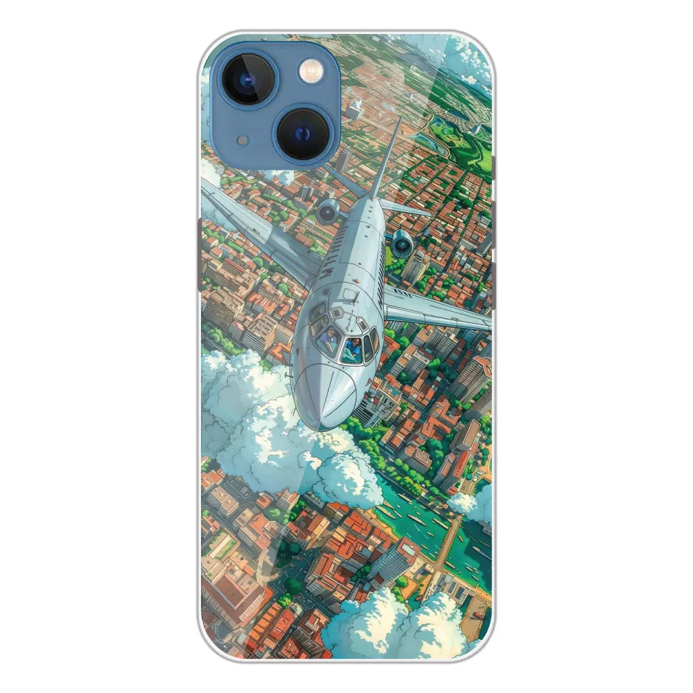 Flying Over City - Printed Silicone Case For Apple iPhone 13