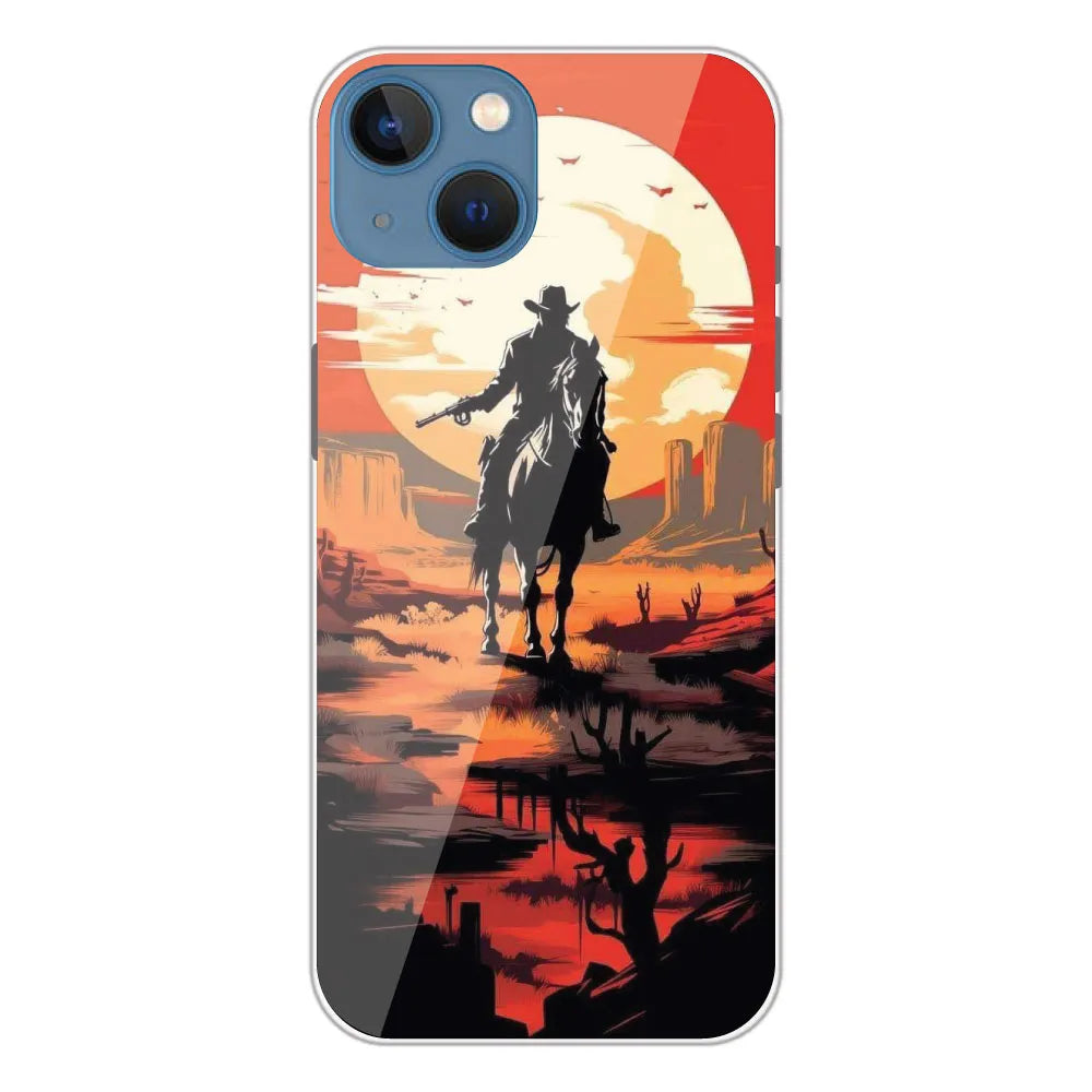 Cowboy and Horse - Printed Silicone Case For Apple iPhone 13