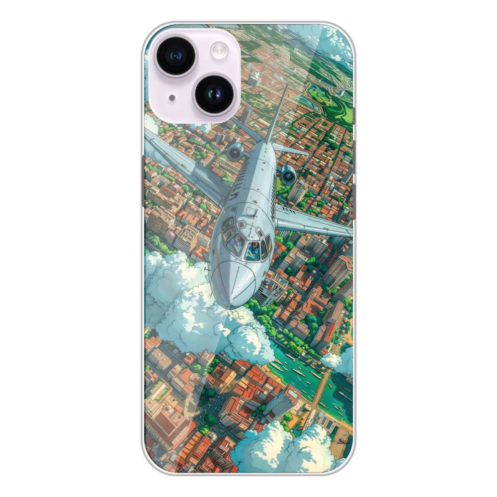 Flying Over City - Printed Silicone Case For Apple iPhone 14 Plus