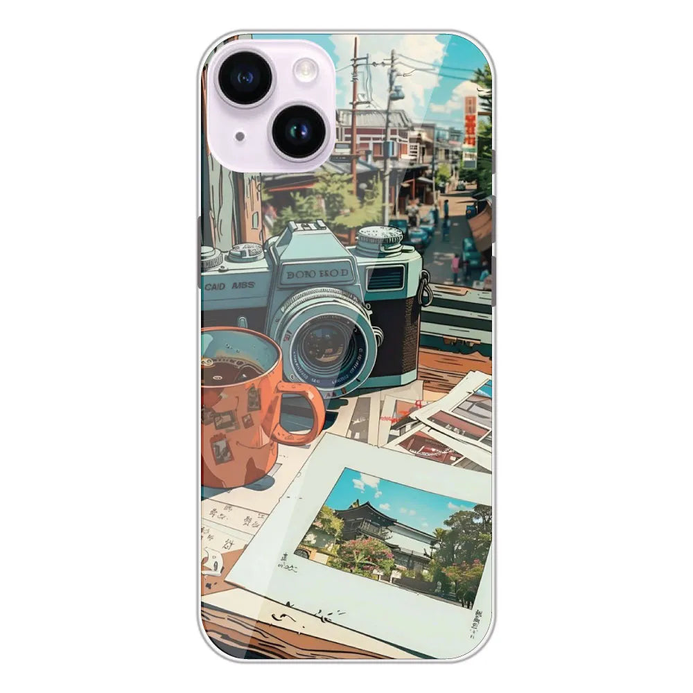 Vintage Camera Travel Vibes - Printed Silicone Case For Apple iPhone 14 Plus