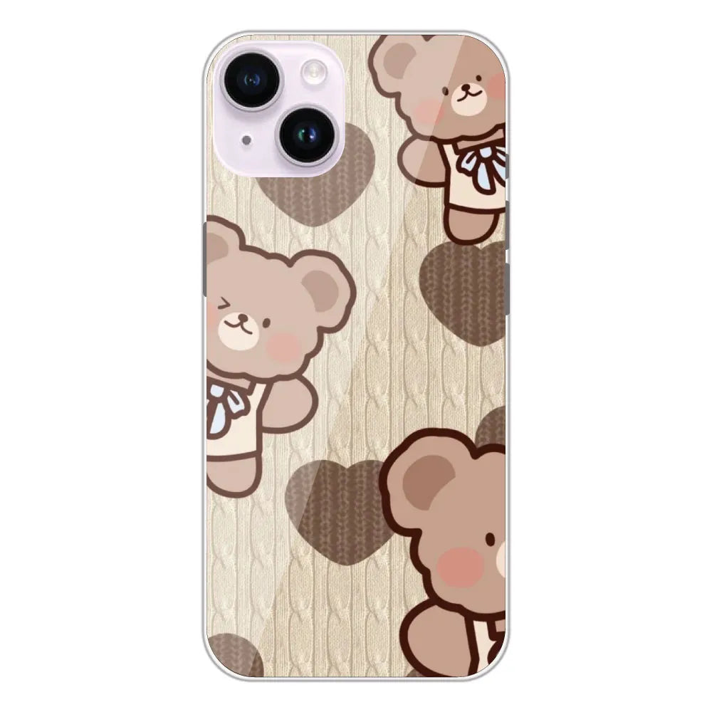 Teddy Heart - Printed Silicone Case For Apple iPhone 14 Plus