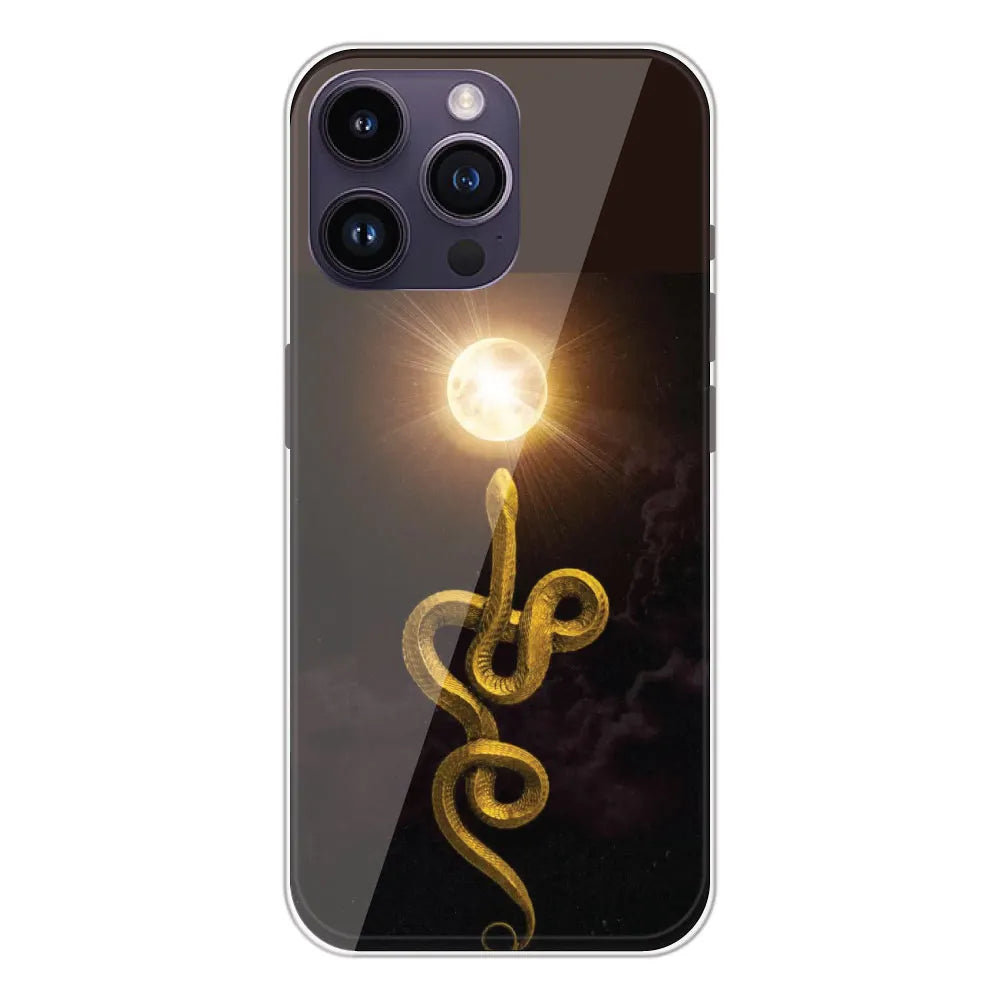 Golden Serpent - Printed Silicone Case For Apple iPhone 14 Pro Max