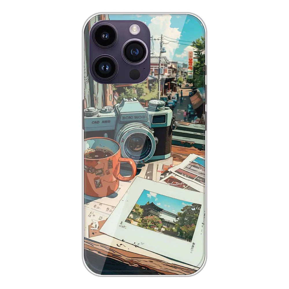 Vintage Camera Travel Vibes - Printed Silicone Case For Apple iPhone 14 Pro Max