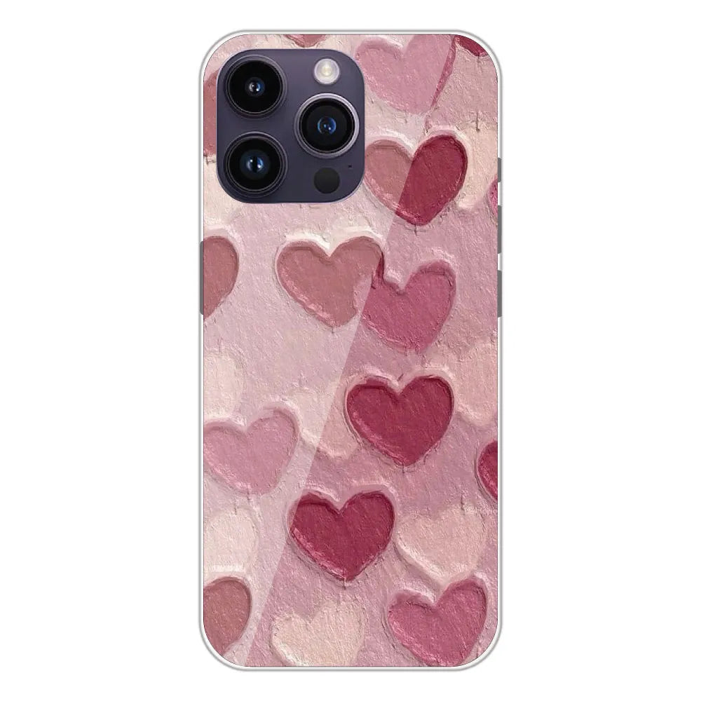 Pastel Hearts Love - Printed Silicone Case For Apple iPhone 14 Pro Max