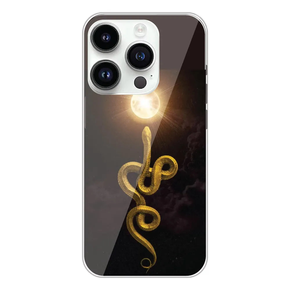 Golden Serpent - Printed Silicone Case For Apple iPhone 14 Pro