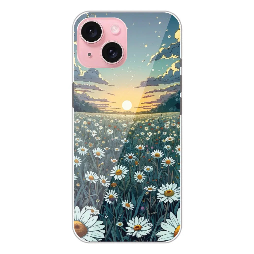 Daisy Sunset - Printed Silicone Case For Apple iPhone 15 Plus