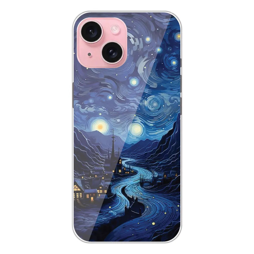 The Starry Night - Printed Silicone Case For Apple iPhone 15 Plus