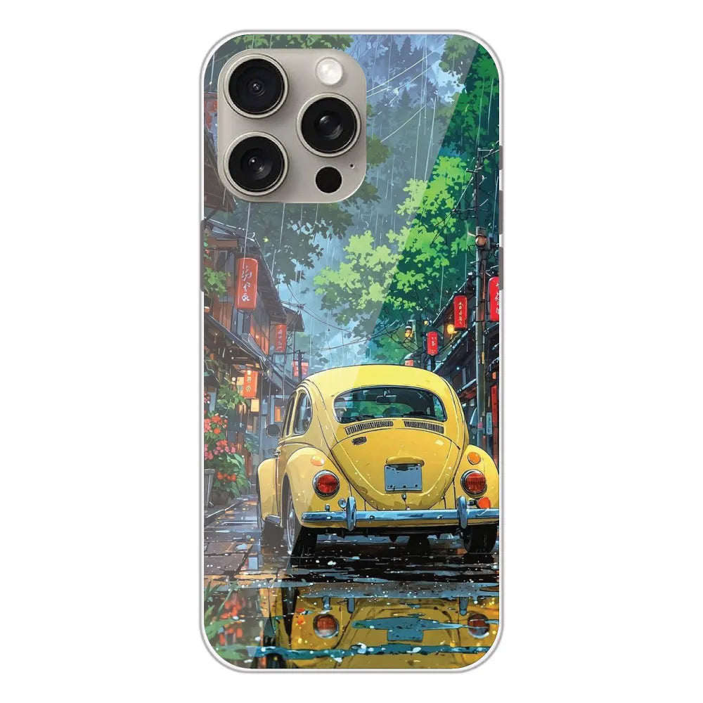 Yellow Bettle - Printed Silicone Case For Apple iPhone 15 Pro Max