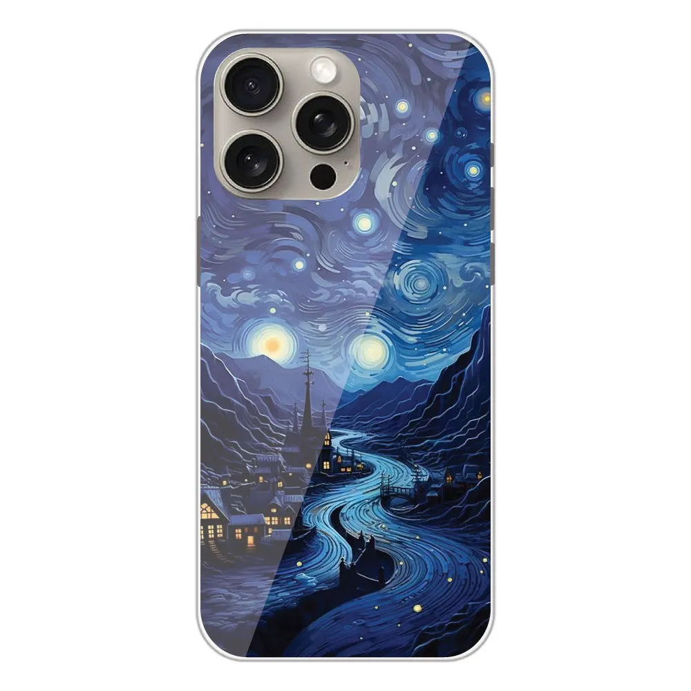 The Starry Night - Printed Silicone Case For Apple iPhone 15 Pro Max