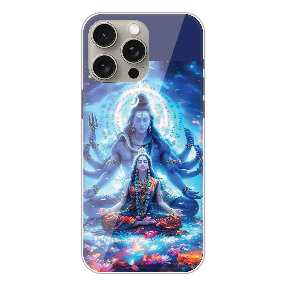 Shiv Parvati - Printed Silicone Case For Apple iPhone 15 Pro Max