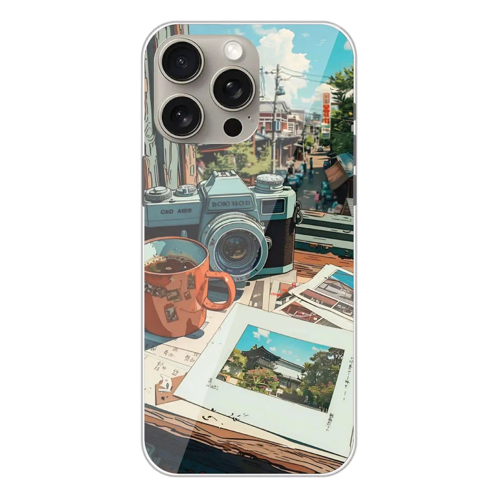 Vintage Camera Travel Vibes - Printed Silicone Case For Apple iPhone 15 Pro Max