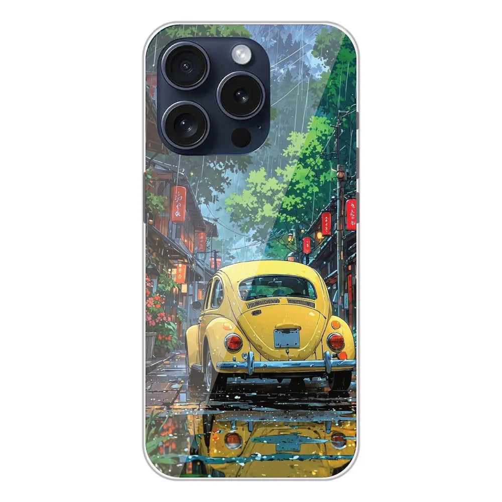 Yellow Bettle - Printed Silicone Case For Apple iPhone 15 Pro